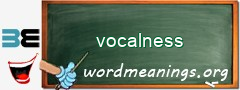WordMeaning blackboard for vocalness